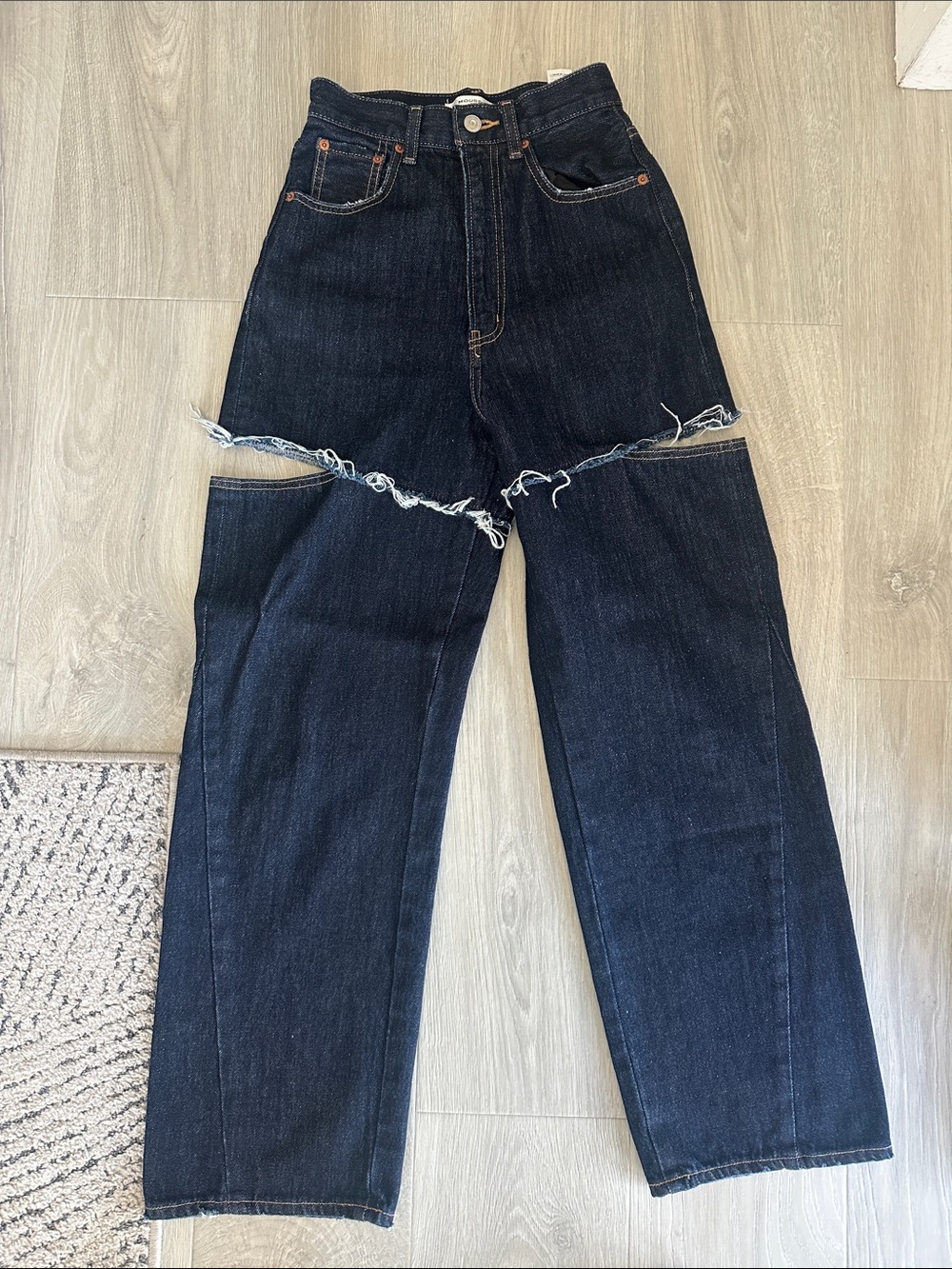 Dark Indigo Moussy Distressed Cut-Out 👖